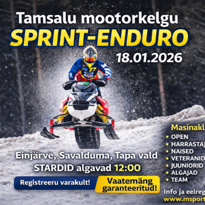 Juba sel pühapäeval- Tamsalu mootorkelgu SPRINT – ENDURO !