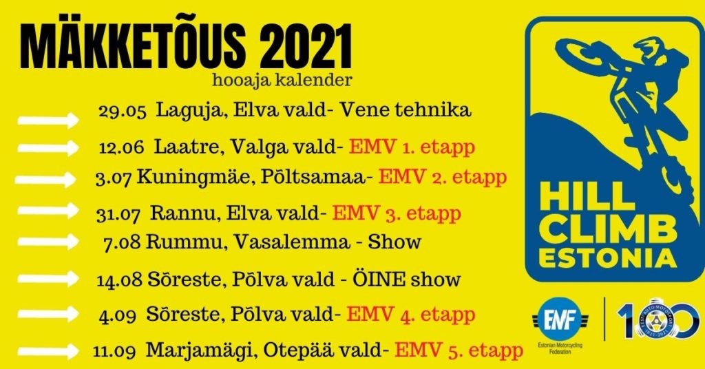 Mäkketõusu kalender 2021