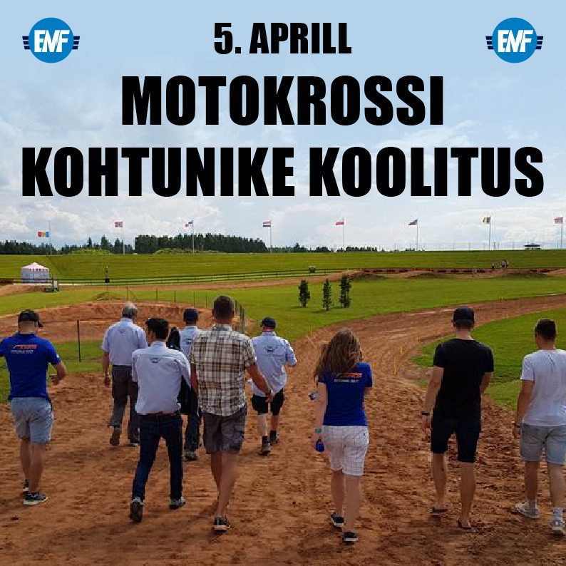 5. aprillil toimub motokrossi kohtunike ja korraldajate koolitus Pärnus, Pernova motomaja õppeklassis (Nurme tee 13). Oodatud on nii praegused, kui ka tulevased